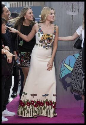 . 03 08 2016. London, United Kingdom. Margot Robbie arriving for the Suicide Squad premiere in London.  xStephenxLockx xi-Imagesx IIM-13272-0042