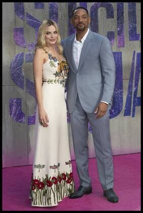 . 03 08 2016. London, United Kingdom. Will Smith and Margot Robbie arriving for the Suicide Squad premiere in London.  xStephenxLockx xi-Imagesx IIM-13272-0045