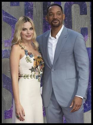 . 03 08 2016. London, United Kingdom. Will Smith and Margot Robbie arriving for the Suicide Squad premiere in London.  xStephenxLockx xi-Imagesx IIM-13272-0048