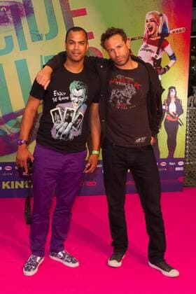 Patrice Bouédibéla und „Evil Jared Hasselhoff - Live Event SUICIDE SQUAD im Cinestar Kino Potsdamer Platz in Berlin am 03.08.2016. Live Event SUICIDE SQUAD