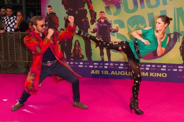 Thimon von Berlepsch mit Frau Sarah Alles - Live Event SUICIDE SQUAD im Cinestar Kino Potsdamer Platz in Berlin am 03.08.2016. Live Event SUICIDE SQUAD