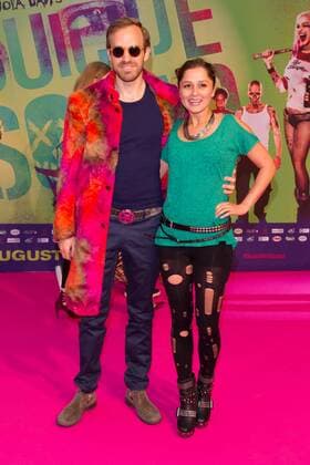 Thimon von Berlepsch mit Frau Sarah Alles - Live Event SUICIDE SQUAD im Cinestar Kino Potsdamer Platz in Berlin am 03.08.2016. Live Event SUICIDE SQUAD