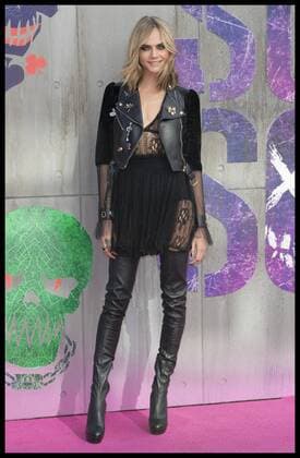. 03 08 2016. London, United Kingdom. Cara Delevingne arriving for the Suicide Squad premiere in London.  xStephenxLockx xi-Imagesx IIM-13272-0066