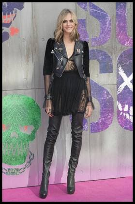 . 03 08 2016. London, United Kingdom. Cara Delevingne arriving for the Suicide Squad premiere in London.  xStephenxLockx xi-Imagesx IIM-13272-0071