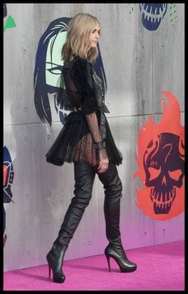. 03 08 2016. London, United Kingdom. Cara Delevingne arriving for the Suicide Squad premiere in London.  xStephenxLockx xi-Imagesx IIM-13272-0075