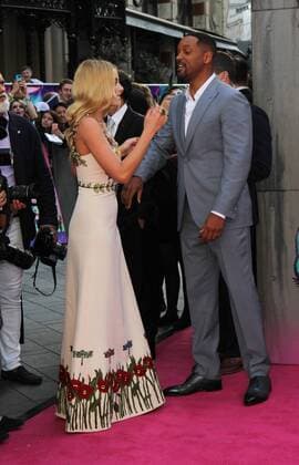 American actress Margot Robbie and actor Will Smith attending the European Premiere of Suicide Squad at London s Odeon Leicester Square. AUGUST 3rd 2016  MESx162568