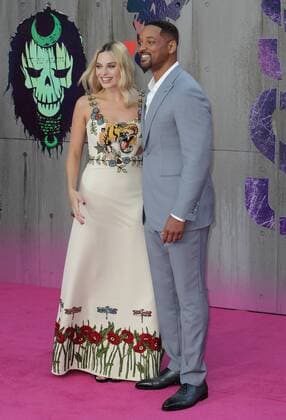 Australian actress Margot Robbie and American actor Will Smith attending the European Premiere of Suicide Squad at London s Odeon Leicester Square. AUGUST 3rd 2016  GBHx162572