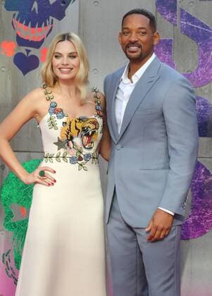 European Premiere of Suicide Squad London, UK. Will Smith and Margot Robbie at the European Premiere of Suicide Squad at the Odeon Leicester Square, London on August 3rd 2016 LMK73-60940-040816 