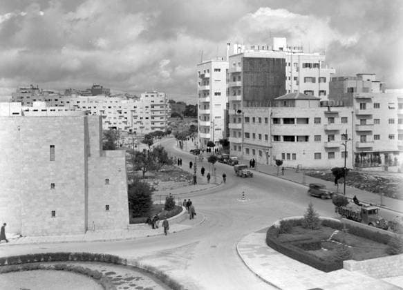 Photograph of King George Avenue and the Zionist Executive Head Quarters. Dated 1936 WHA  !ACHTUNG AUFNAHMEDATUM GESCHÄTZT! Copyright: WHA UnitedArchivesWHA_055_0372