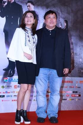 BEIJING, CHINA - AUGUST 07: Producer Virginia Lok (L) and producer Wang Jing attend the premiere of director Jazz Boon s film Line Walker on August 7, 2016 in Beijing, China.  CFP489752121