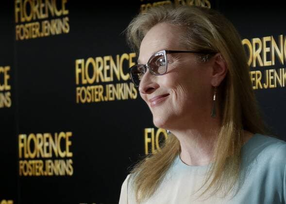 Meryl Streep arrives on the red carpet at the Florence Foster Jenkins New York Premiere at AMC Loews Lincoln Square 13 Theater on August 9, 2016 in New York City.  NYP20160809102 JOHNxANGELILLO