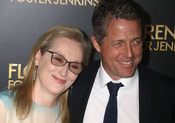 August 9, 2016 - New York, New York, U.S. - Actress MERYL STREEP and actor HUGH GRANT attend the New York premiere of Florence Foster Jenkins held at AMC Loews Lincoln Square. New York U.S. - ZUMAk03_