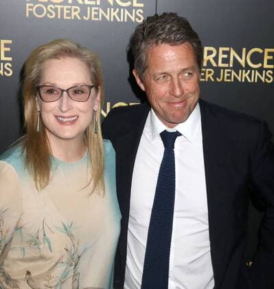 August 9, 2016 - New York, New York, U.S. - Actress MERYL STREEP and actor HUGH GRANT attend the New York premiere of Florence Foster Jenkins held at AMC Loews Lincoln Square. New York U.S. - ZUMAk03_
