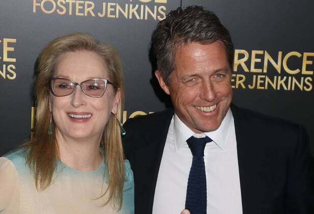August 9, 2016 - New York, New York, U.S. - Actress MERYL STREEP and actor HUGH GRANT attend the New York premiere of Florence Foster Jenkins held at AMC Loews Lincoln Square. New York U.S. - ZUMAk03_