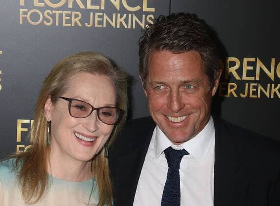 August 9, 2016 - New York, New York, U.S. - Actress MERYL STREEP and actor HUGH GRANT attend the New York premiere of Florence Foster Jenkins held at AMC Loews Lincoln Square. New York U.S. - ZUMAk03_