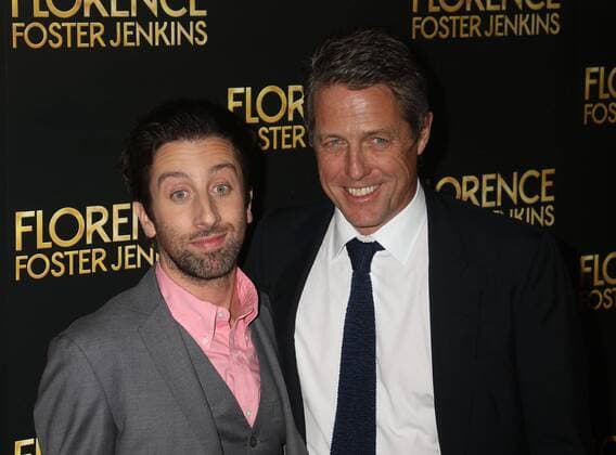 August 9, 2016 - New York, New York, U.S. - Actors HUGH GRANT and SIMON HELBERG attend the New York premiere of Florence Foster Jenkins held at AMC Loews Lincoln Square. New York U.S. - ZUMAk03_