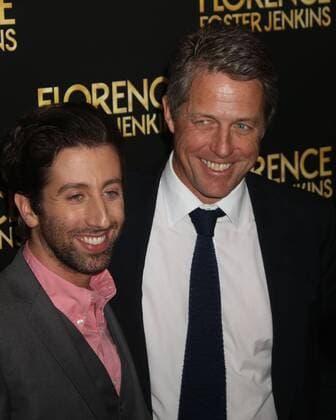 August 9, 2016 - New York, New York, U.S. - Actors HUGH GRANT and SIMON HELBERG attend the New York premiere of Florence Foster Jenkins held at AMC Loews Lincoln Square. New York U.S. - ZUMAk03_