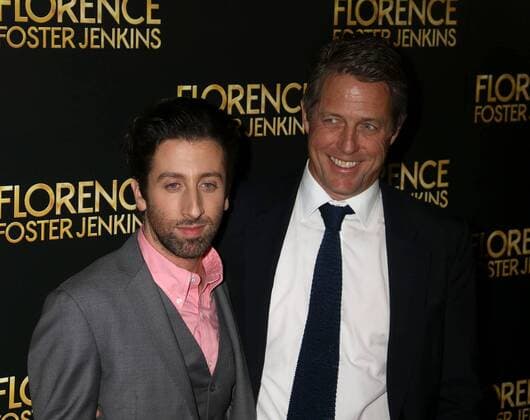 August 9, 2016 - New York, New York, U.S. - Actors HUGH GRANT and SIMON HELBERG attend the New York premiere of Florence Foster Jenkins held at AMC Loews Lincoln Square. New York U.S. - ZUMAk03_