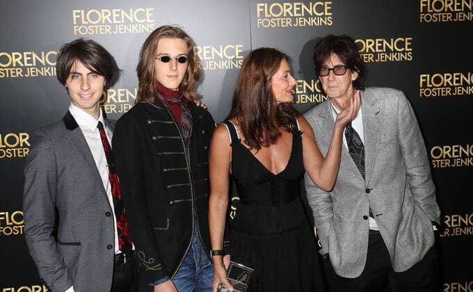 August 9, 2016 - New York, New York, U.S. - JONATHAN OCASEK, OLIVER OCASEK, former model PAULINA PORIZKOVA and her husband singer RICK OCASEK attend the New York premiere of Florence Foster Jenkins held at AMC Loews Lincoln Square. New York U.S. - ZUMAk03_