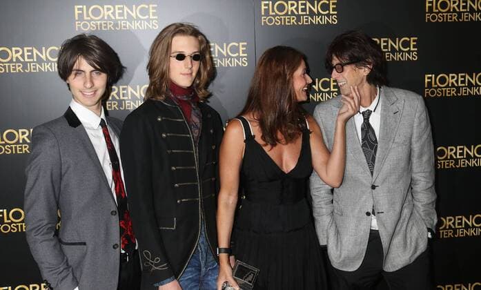 August 9, 2016 - New York, New York, U.S. - JONATHAN OCASEK, OLIVER OCASEK, former model PAULINA PORIZKOVA and her husband singer RICK OCASEK attend the New York premiere of Florence Foster Jenkins held at AMC Loews Lincoln Square. New York U.S. - ZUMAk03_