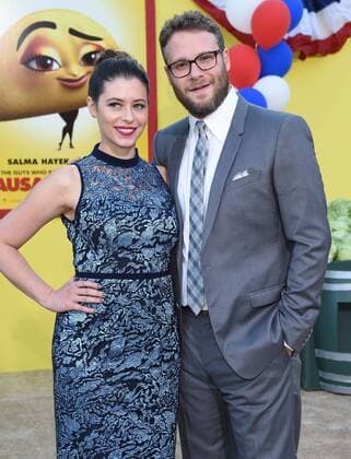 August 9, 2016 - Westwood, California, U.S. - Seth Rogen and Lauren Miller arrives for the premiere of the film Sausage Party at the Village theater. Westwood U.S. - ZUMAo05_