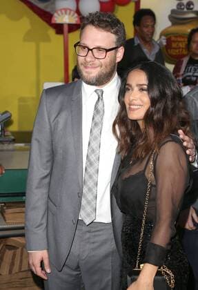 August 9, 2016 - Westwood, CA, United States - 09 August 2016 - Westwood, California - Seth Rogen and Salma Hayek. Sausage Party Los Angeles Premiere held at Regency Village Theatre. Photo Credit: Sammi AdMedia Westwood United States - ZUMAa123