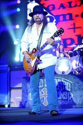 June 18, 2010 - Raleigh, North Carolina; USA - Guitarist GARY ROSSINGTON of the band Lynyrd Skynyrd performs live as their 2010 Tour makes a stop at the Time Warner Cable Music Pavilion located in Raleigh. Copyright 2010 Jason Moore. - ZUMAm78_