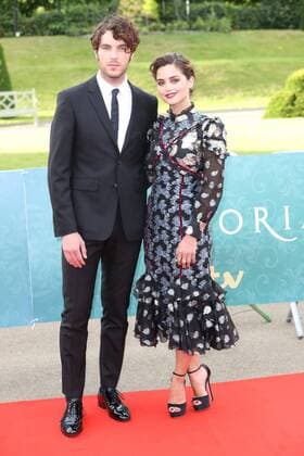 . 11 08 2016. London, United Kingdom. Tom Hughes and Jenna Coleman arriving for the world premiere screening of Victoria, ITV s new drama series on Queen Victoria, at Kensington Palace in London .  xStephenxLockx xi-Imagesx IIM-13295-0003