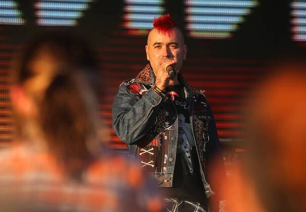 RIGA, LATVIA - AUGUST 11, 2016: The festival producer Ilya Ostrovsky speaks at the opening of 2016 KUBANA music festival on Lucavsala Island. Artyom Geodakyan TASS  TS02CC57