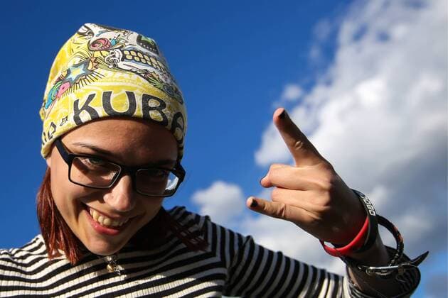 RIGA, LATVIA - AUGUST 11, 2016: A girl pictured at 2016 KUBANA music festival on Lucavsala Island. Artyom Geodakyan TASS  TS02CC64