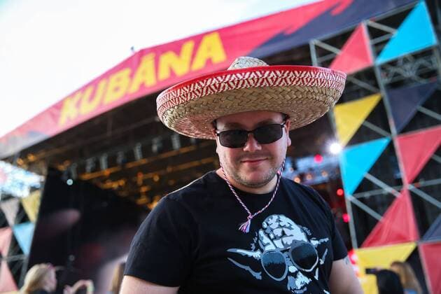 RIGA, LATVIA - AUGUST 11, 2016: A man pictured at 2016 KUBANA music festival on Lucavsala Island. Artyom Geodakyan TASS  TS02CC70