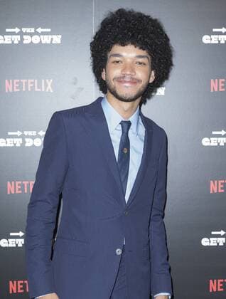 USA: The Get Down premiere in New York Justice Smith attends The Get Down Netflix original series premier at Lehman Center for performing arts in the Bronx.  LevxRadin