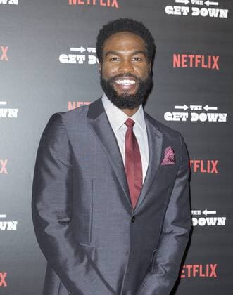 USA: The Get Down premiere in New York Yahya Abdul-Mateen II attends The Get Down Netflix original series premier at Lehman Center for performing arts in the Bronx.  LevxRadin