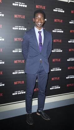 USA: The Get Down premiere in New York Justice Smith attends The Get Down Netflix original series premier at Lehman Center for performing arts in the Bronx.  LevxRadin