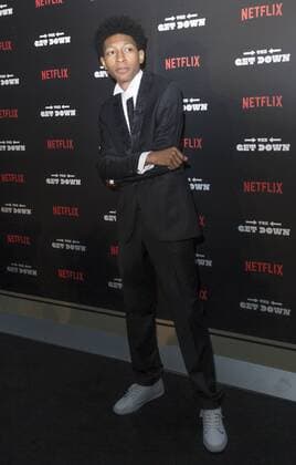 USA: The Get Down premiere in New York Skylan Brooks attends The Get Down Netflix original series premier at Lehman Center for performing arts in the Bronx.  LevxRadin