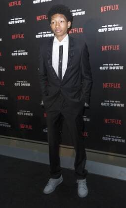 USA: The Get Down premiere in New York Skylan Brooks attends The Get Down Netflix original series premier at Lehman Center for performing arts in the Bronx.  LevxRadin