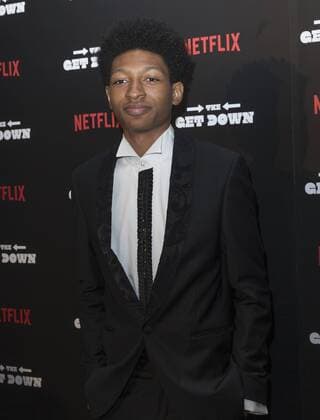 USA: The Get Down premiere in New York Skylan Brooks attends The Get Down Netflix original series premier at Lehman Center for performing arts in the Bronx.  LevxRadin