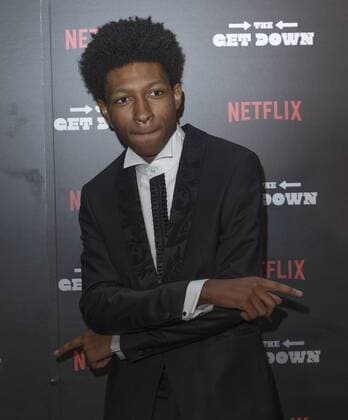USA: The Get Down premiere in New York Skylan Brooks attends The Get Down Netflix original series premier at Lehman Center for performing arts in the Bronx.  LevxRadin