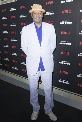 USA: The Get Down premiere in New York Nelson George attends The Get Down Netflix original series premier at Lehman Center for performing arts in the Bronx.  LevxRadin
