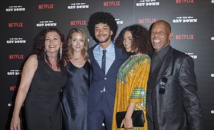 USA: The Get Down premiere in New York Justice Smith and family attend The Get Down Netflix original series premier at Lehman Center for performing arts in the Bronx.  LevxRadin