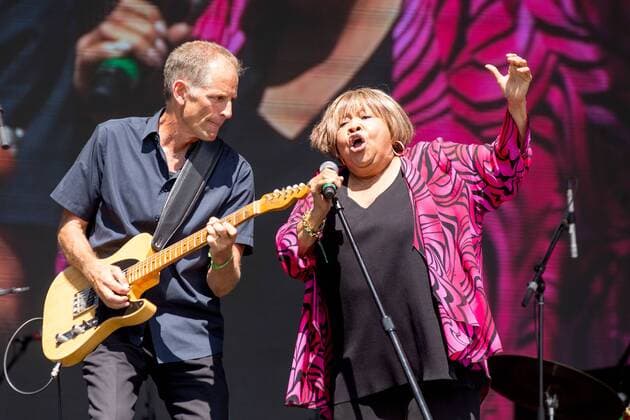 August 13, 2016 - Eau Claire, Wisconsin, U.S - RICK HOLMSTROM (L) and MAVIS STAPLES perform live at Eaux Claires Music Festival in Eau Claire, Wisconsin Eau Claire U.S. - ZUMAs135