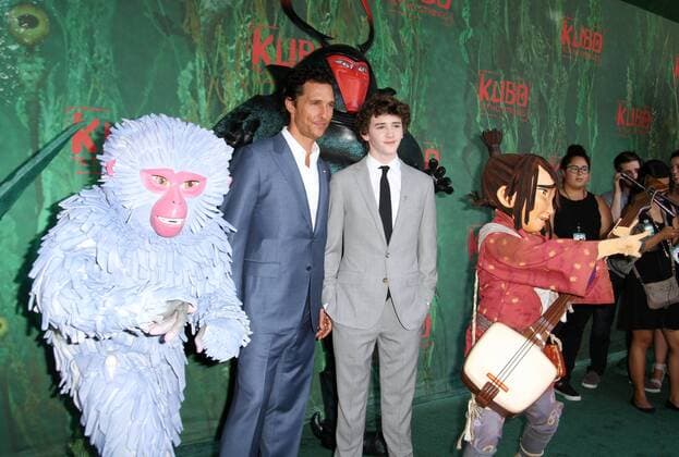 August 14, 2016 - Los Angeles, CA, United States - 14 August 2016 - Los Angeles, California - Matthew McConaughey and Art Parkinson. Kubo and The Two Strings World Premiere held at the AMC Universal City Walk Universal Studios Hollywood in Los Angeles. Photo Credit: AdMedia Los Angeles United States - ZUMAa123
