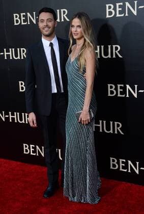 Cast member Jack Huston and model Shannan Click attend the premiere of the motion picture drama Ben-Hur at TCL Chinese Theatre in the Hollywood section of Los Angeles on August 16, 2016. Storyline: The epic story of Judah Ben-Hur (Jack Huston), a prince falsely accused of treason by his adopted brother, an officer in the Roman army. After years at sea, Judah returns to his homeland to seek revenge, but finds redemption.  LAP2016081612 JIMxRUYMEN