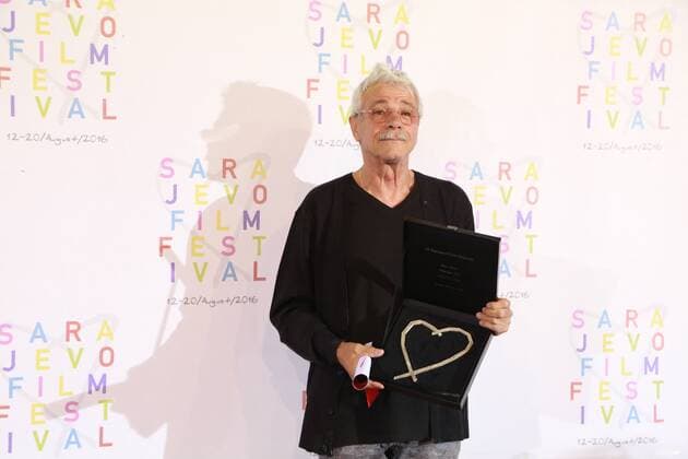 (160821) -- SARAJEVO, Aug. 20, 2016 -- Winner of Heart of Sarajevo for Best Actor Gheorghe Visu poses for a photo on the red carpet in front of the National Theatre in Sarajevo, Bosnia and Herzegovina, on Aug. 20, 2016. The 22nd edition of Sarajevo Film Festival ran from Aug. 12 to 20. )(zcc) BOSNIA AND HERZEGOVINA-SARAJEVO-SARAJEVO FILM FESTIVAL-CLOSING CEREMONY HarisxMemija 
