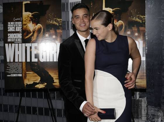 Brian Sene Marc and Morgan Saylor arrive on the red carpet at the White Girl New York Premiere at Angelika Film Center on August 22, 2016 in New York City in New York City on August 22, 2016.  NYP201608221005 JOHNxANGELILLO