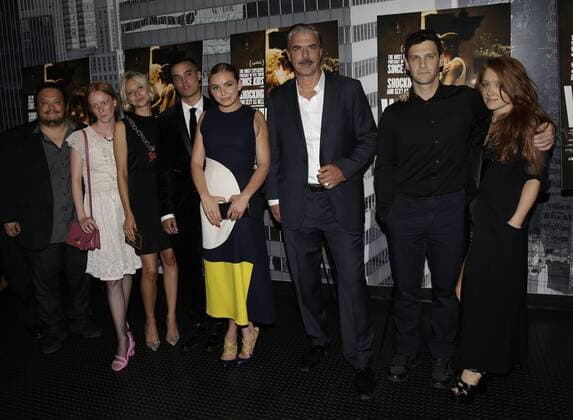 Brian Sene Marc, Morgan Saylor, Chris Noth and Justin Bartha arrive on the red carpet with cast members at the White Girl New York Premiere at Angelika Film Center on August 22, 2016 in New York City in New York City on August 22, 2016.  NYP201608221007 JOHNxANGELILLO