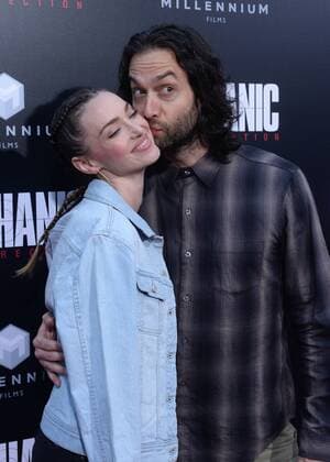 Actors Cassi Colvin (L) and Chris D Elia attend the premiere of the motion picture crime thriller Mechanic: Resurrection at the ArcLight Cinerama Dome in the Hollywood section of Los Angeles on August 22, 2016. Storyline: Arthur Bishop thought he had put his murderous past behind him when his most formidable foe kidnaps the love of his life. Now he is forced to travel the globe to complete three impossible assassinations, and do what he does best, make them look like accidents.  LAP2016082243 JIMxRUYMEN