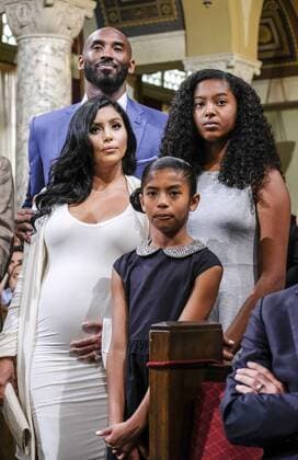 August 24, 2016 - Los Angeles, California, U.S - Former Los Angeles Lakers star Kobe Bryant and his family attend the Los Angeles City Council meeting, Aug., 24, 2016, at Council chamber in Los Angeles City Hall, where Councilman Jose Huizar makes a presentation declaring Kobe Bryant Day. The Los Angeles City Council declared today Kobe Bryant Day, honoring the recently retired Los Angeles Laker on the date of the jersey numbers he wore with the team. Los Angeles U.S. - ZUMAc68_