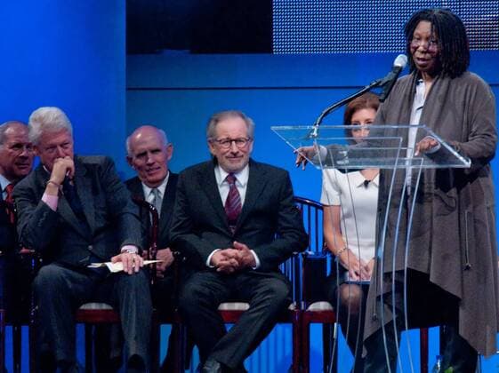 Oct 08, 2009 - Philadelphia, Pennsylvania, USA - Actress and Co-Host of The View WHOOPI GOLDBERG pays tribute to STEVEN SPIELBERG during the Liberty Medal award ceremony. The Liberty Medal was presented to filmmaker Steven Spielberg by President BILL CLINTON, Chairman of the National Constitution Center. - ZUMArf1_