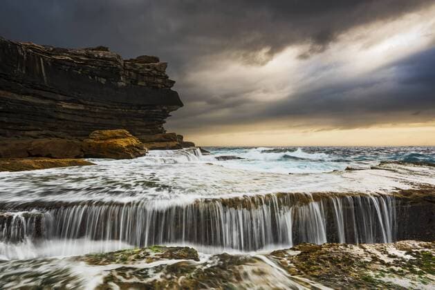Australia, New South Wales, Clovelly, Shark point in the evening  GOAF000019